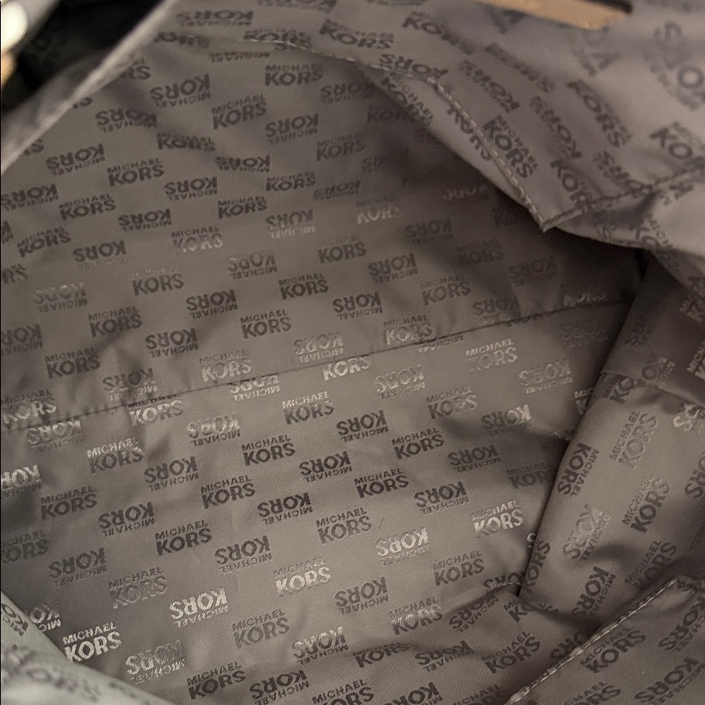 Michael Kors Shiny Silver and Tan Tote - Picture 7 of 9